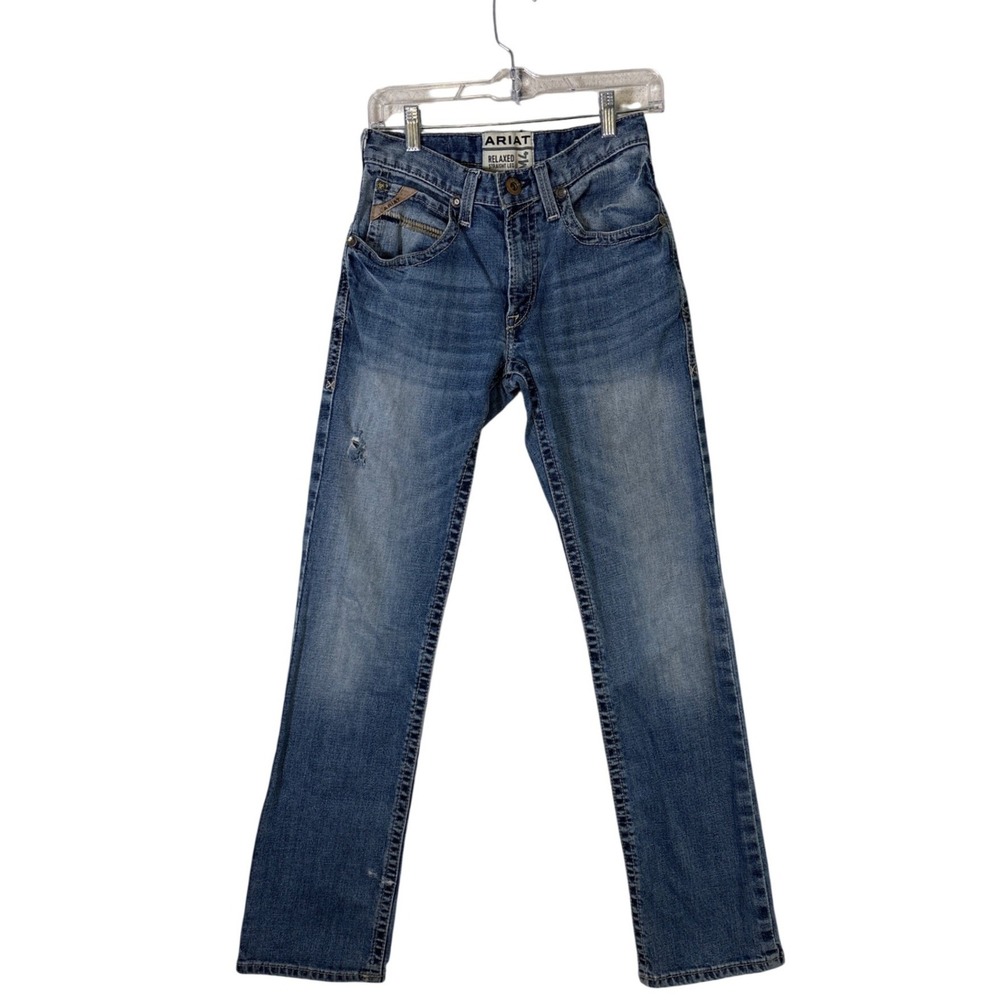 Ariat M4 Relaxed Straight Leg Jeans Mens 28x34 Blue Longspur 10036879 Distressed